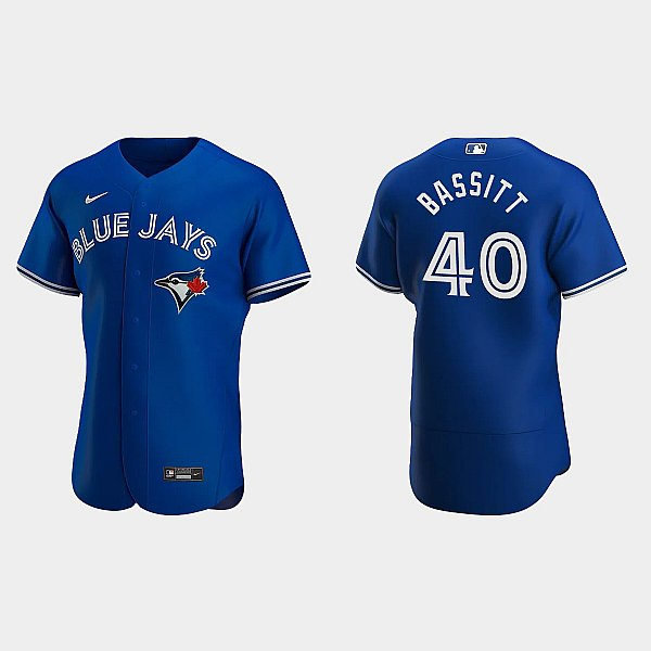 Mens Toronto Blue Jays #40 Chris Bassitt Nike Royal Alternate FlexBase Jersey